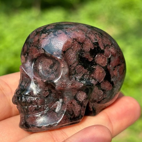 Natural garnet skull - natural,